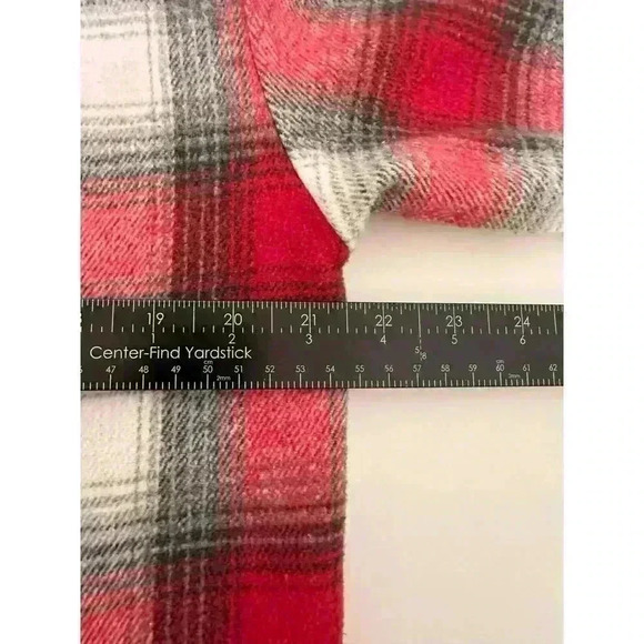 Entro Womens Plaid Flannel Openfront Cardigan Sz M Red White Shacket Lagenlook - Picture 7 of 10